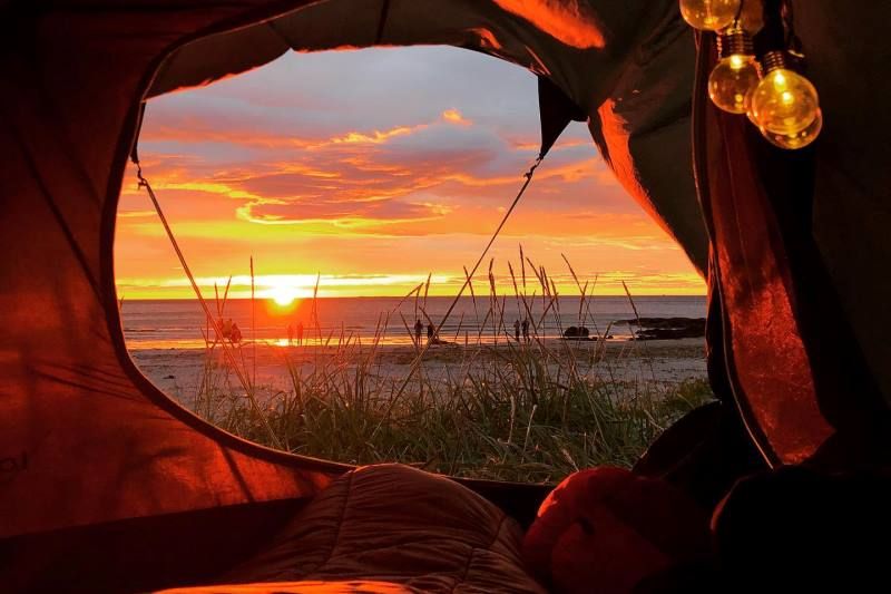 Lofoten Beach Camp Ramberg ondergaande zon