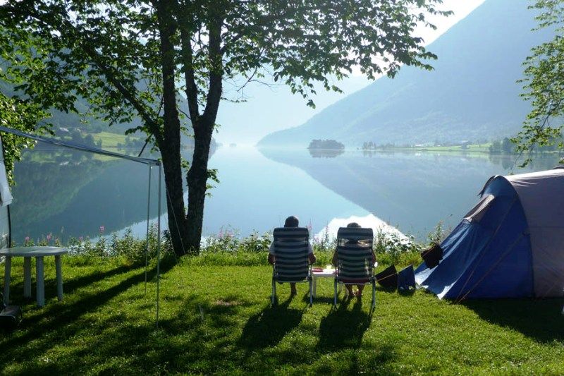 Mindresunde Camping kamperen aan het water