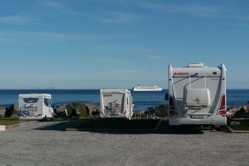 Moskenes Camping Lofoten uitzicht